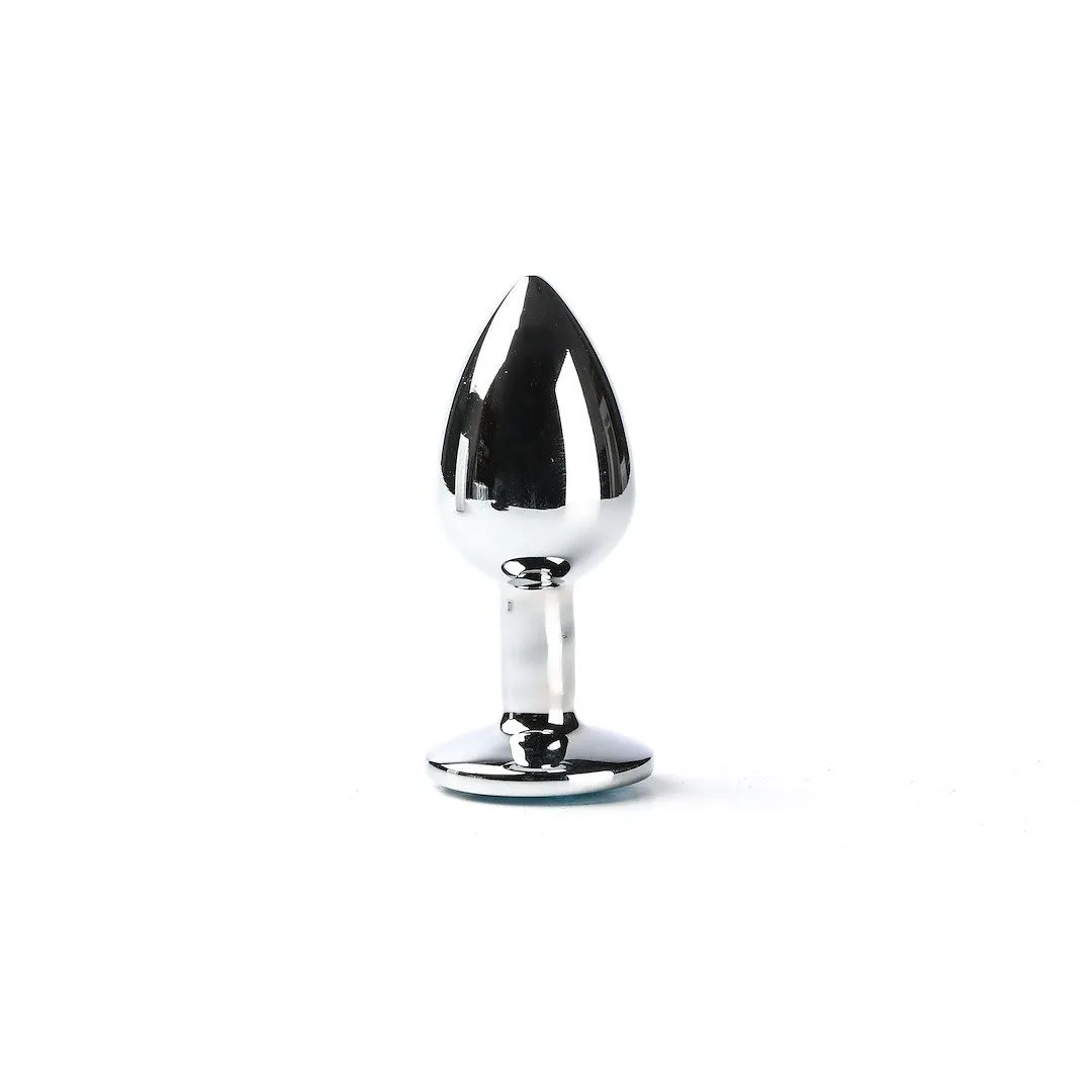 Анальная пробка с кристаллом Simply Pleasure S, 7 см (голубой)