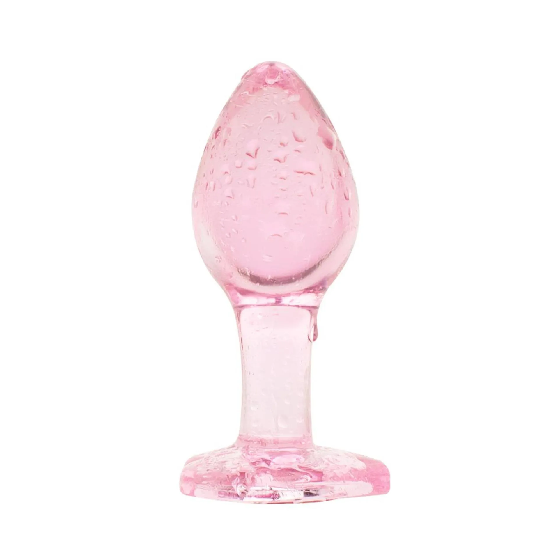 Easytoys Anal Plug Glass - Korek analny, Różowy, 8.3 cm, M