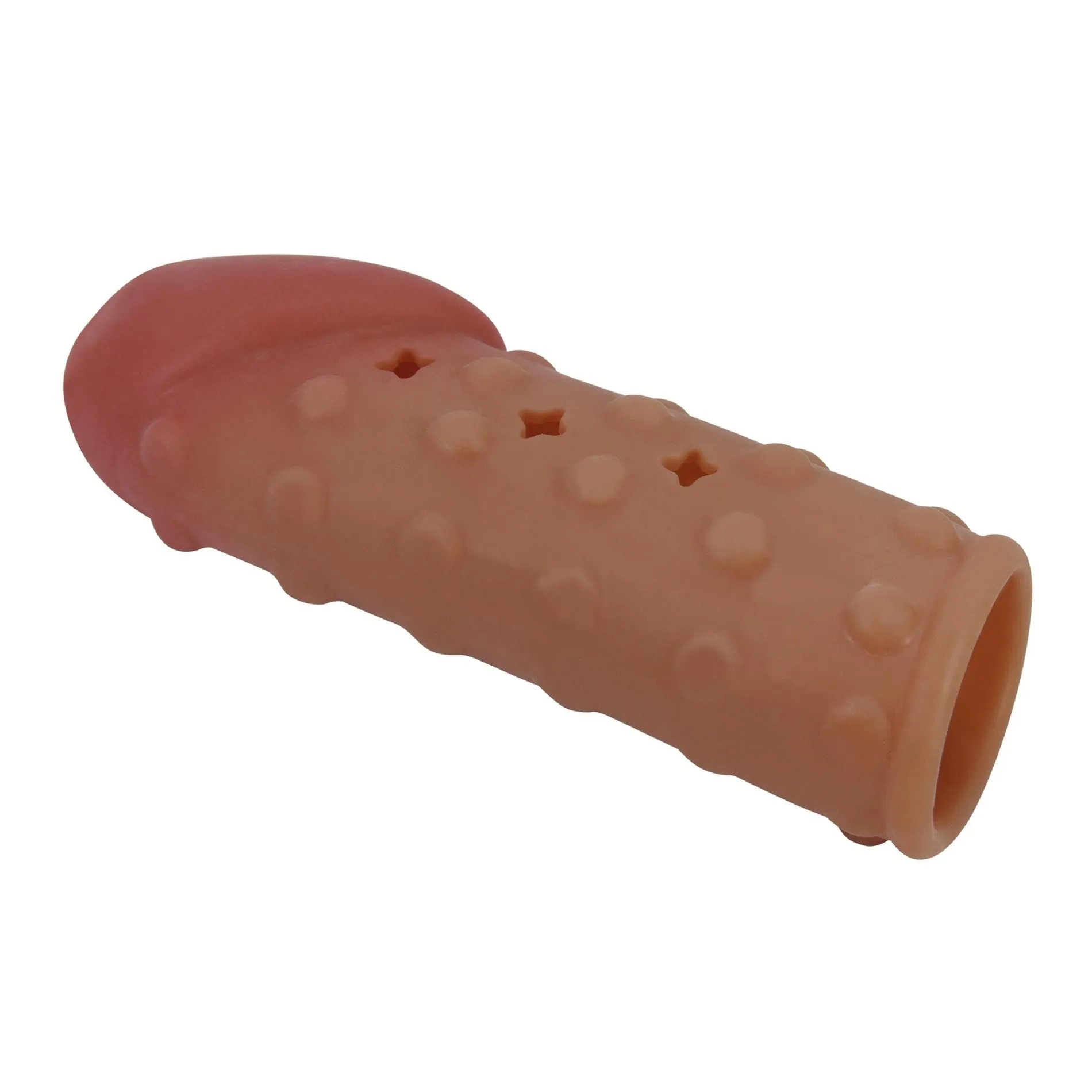 Pretty Love Penis Sleeve - Nakładka na penisa, Brązowy, 19.8 cm