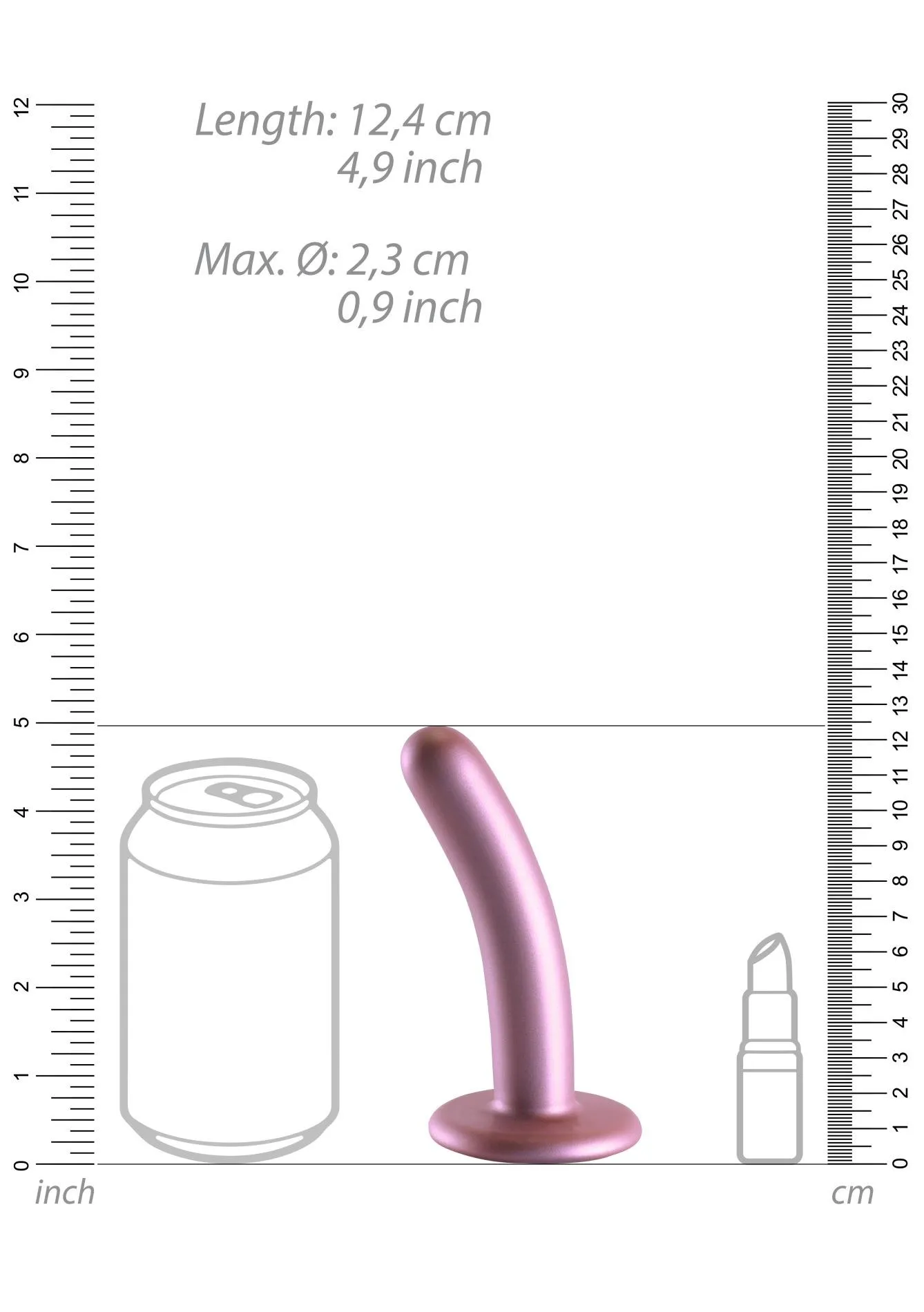 Ouch! Smooth G-Spot Dildo 5'' - Dildo, Różowy, 12.4 cm
