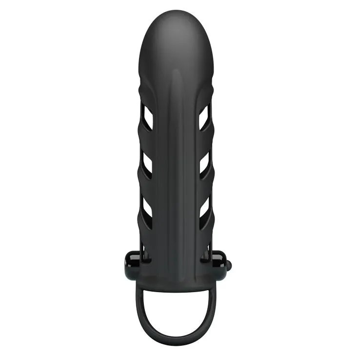 Насадка на пенис с вибрацией Pretty Love Penis Sleeve II, 15,8 см (черный)