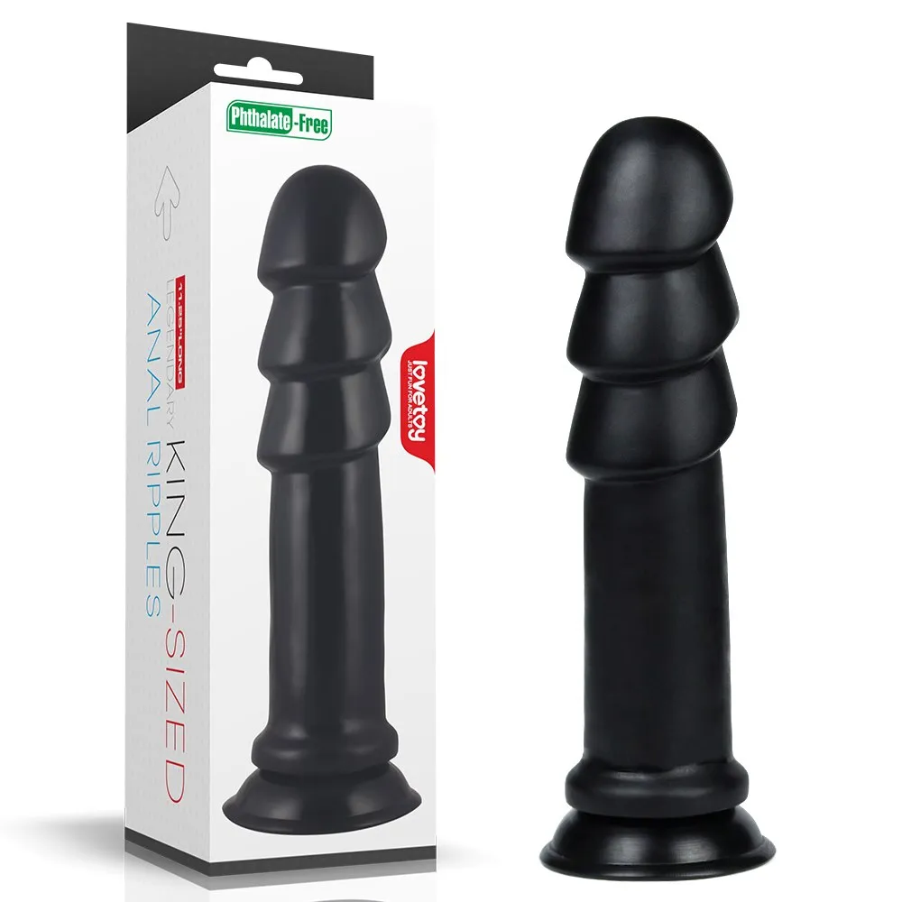 Фаллоимитатор King Sized Anal Ripples, 28.5 см (черный)