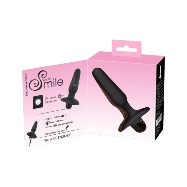 Анальная пробка Sweet Smile Rechargeable Butt Plug, 14 см (черный)