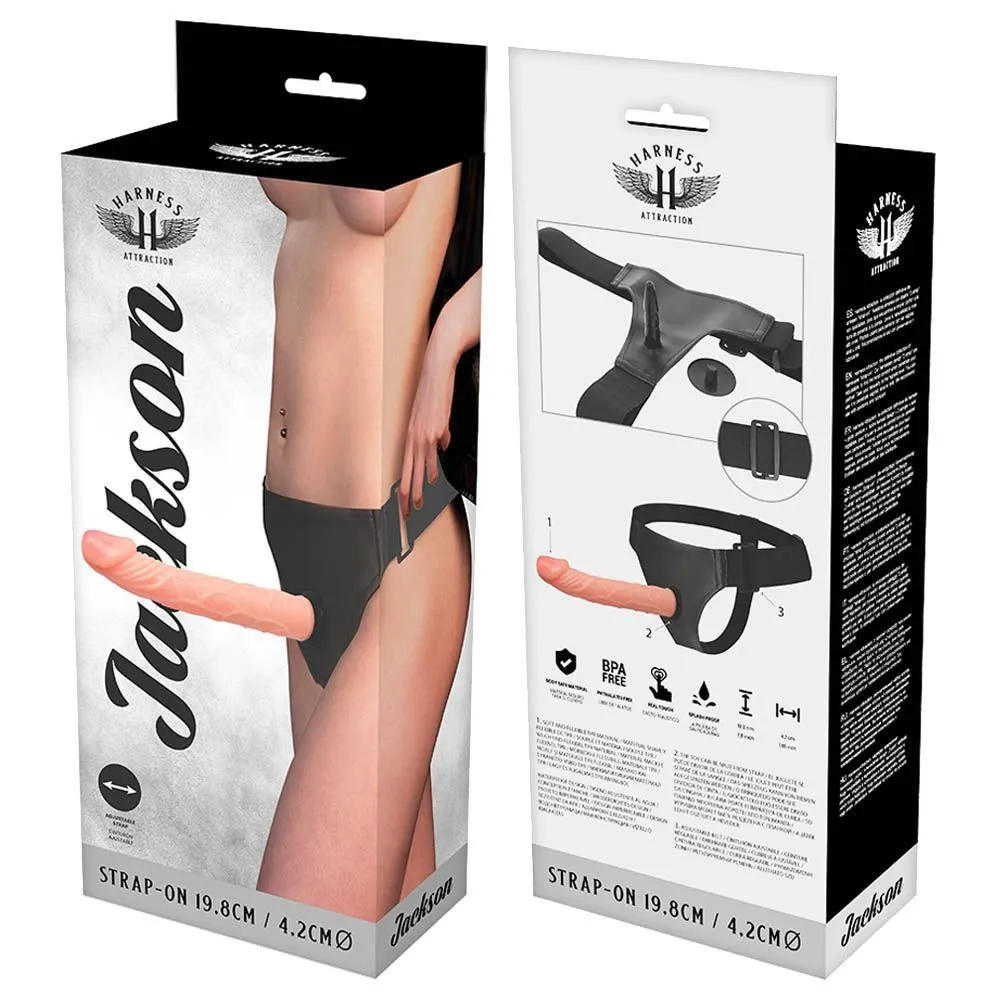 Harness Atraction Jackson - Strapon, W kolorze cielistym, 19.8 cm