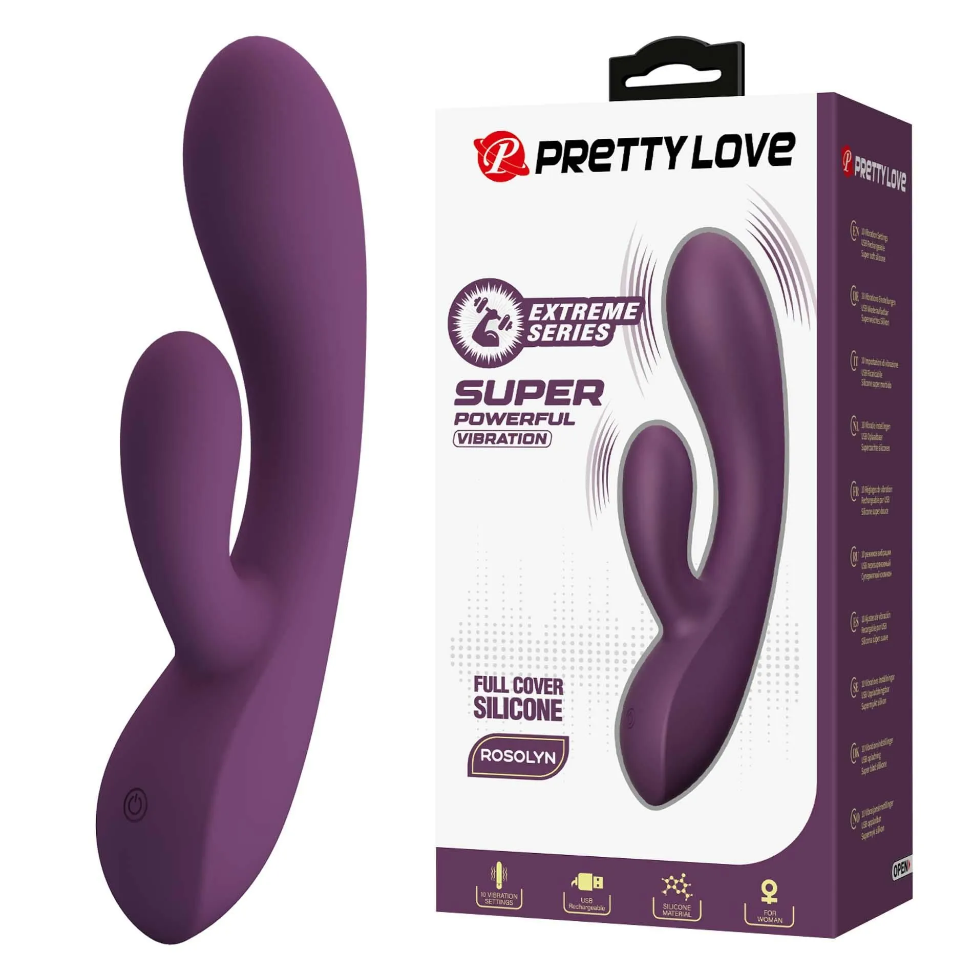 Вибратор-кролик Pretty Love Rosolyn, 19 см (фиолетовый)