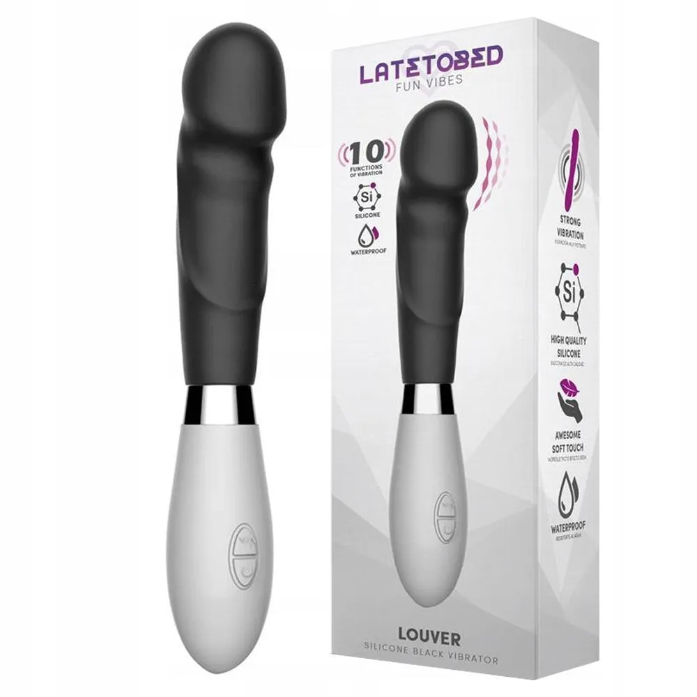 Вибратор Latetobed Louver, 20,3 см (черно-белый)