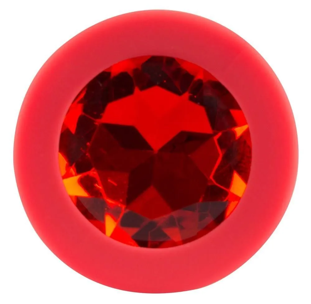 Анальна пробка з кристалом Colorful Joy Jewel Red Plug Small, 7,2 см (червоний)