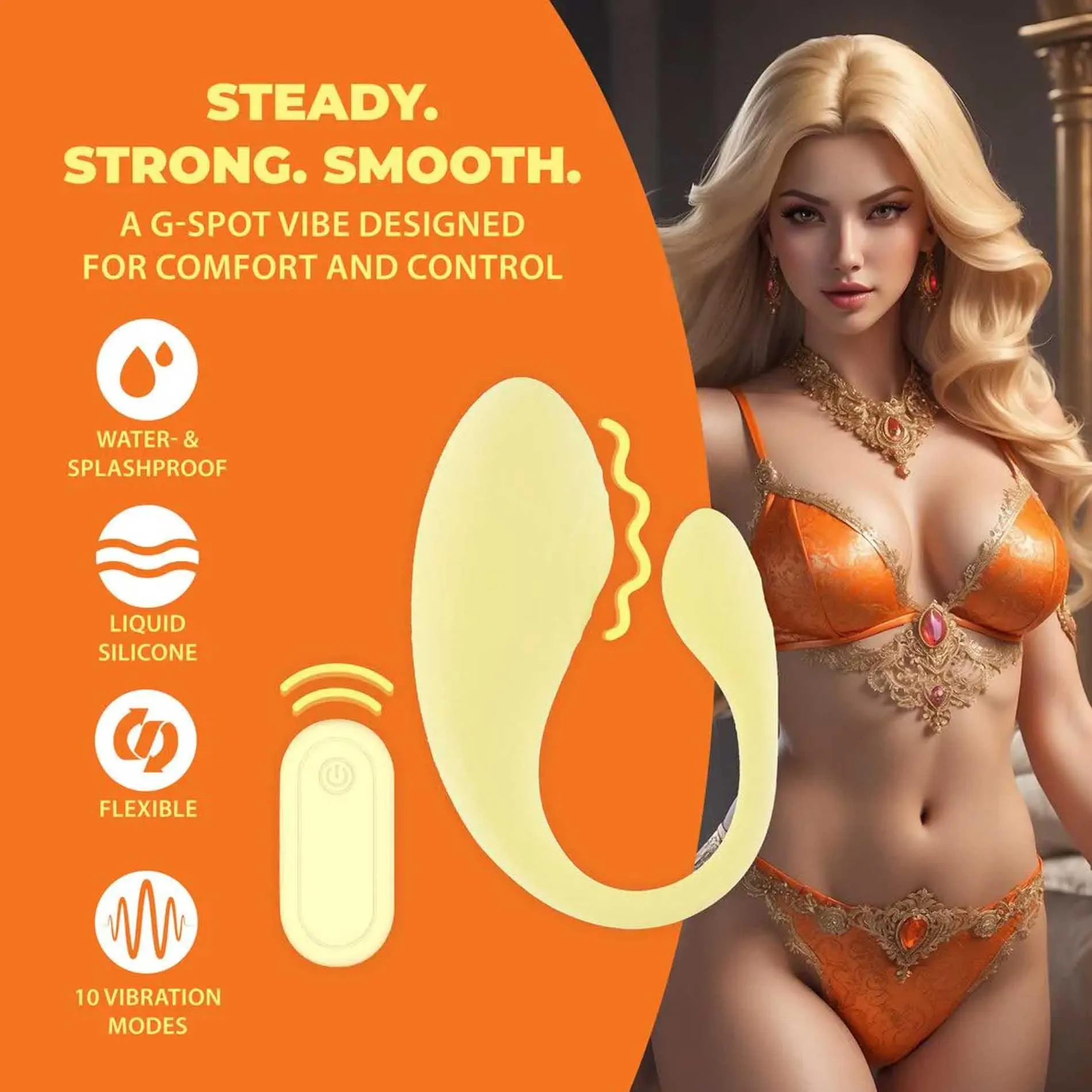 Віброяйце Loveline G-Spot Vibe, 24 см (жовтий)