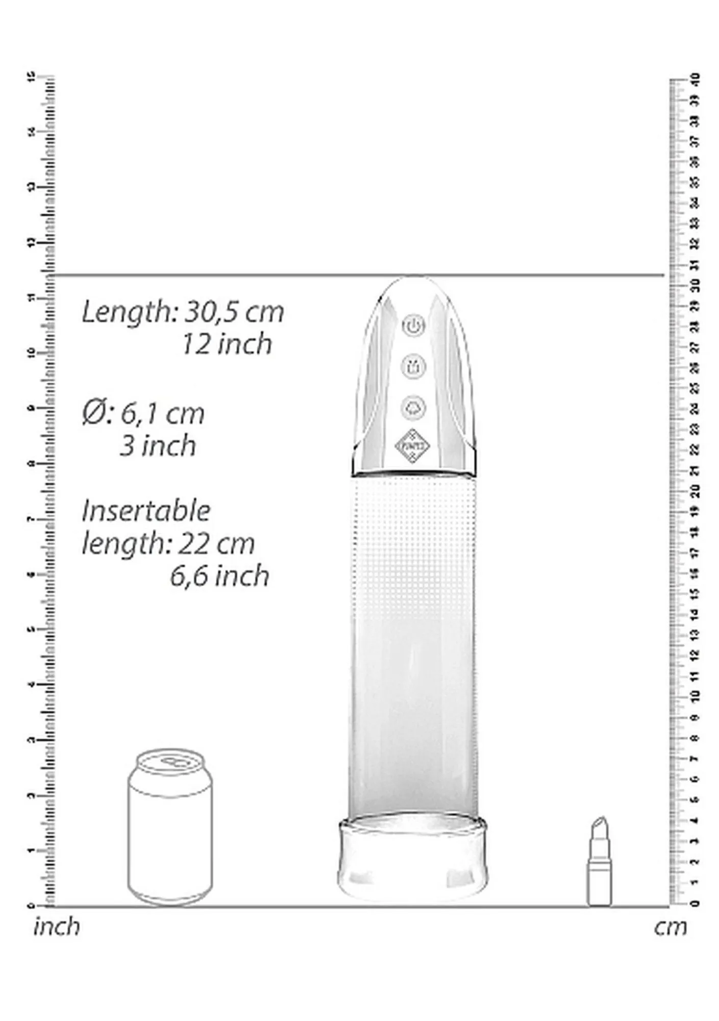 Pumped Luv Pump - Pompa próżniowa, Przezroczysty, 30.5 cm