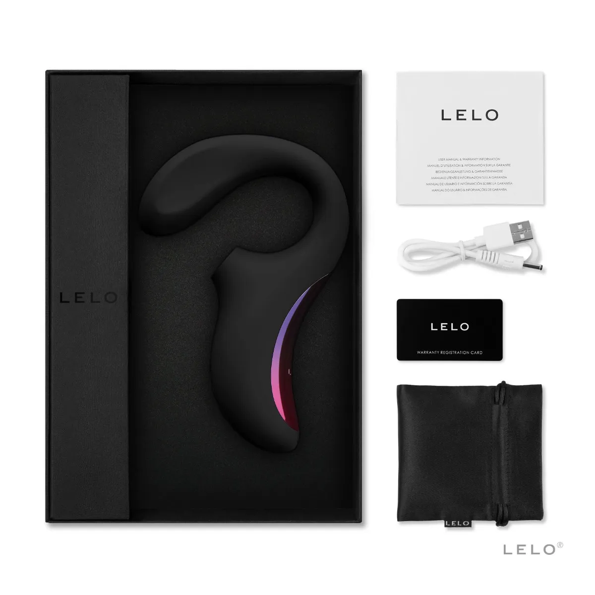 Lelo Enigma Cruise - Bezdotykowy stymulator łechtaczki, Czarny, 18, 5 cm