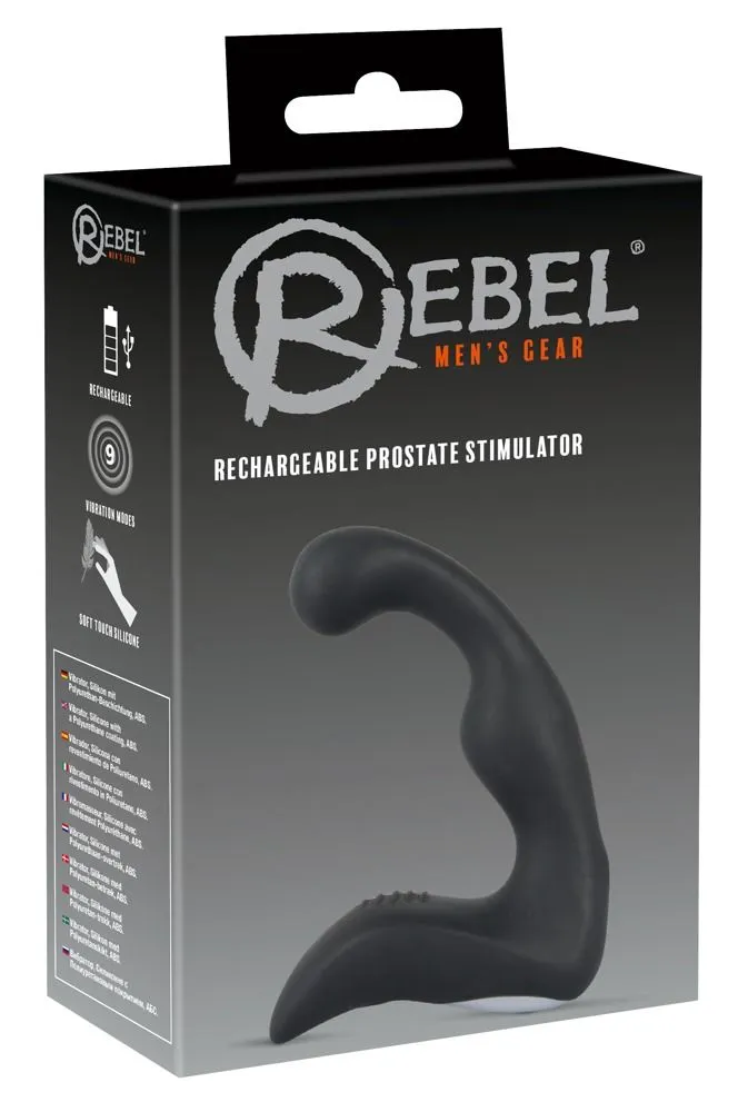 Стимулятор простати Rebel Mens Gear Rechargeable, 14,3 см (чорний)
