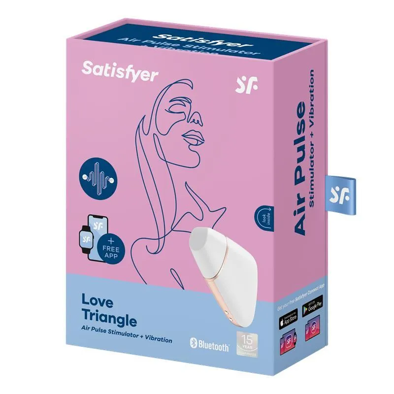 Вакуумный стимулятор клитора с вибрацией Satisfyer Love Triangle (белый)