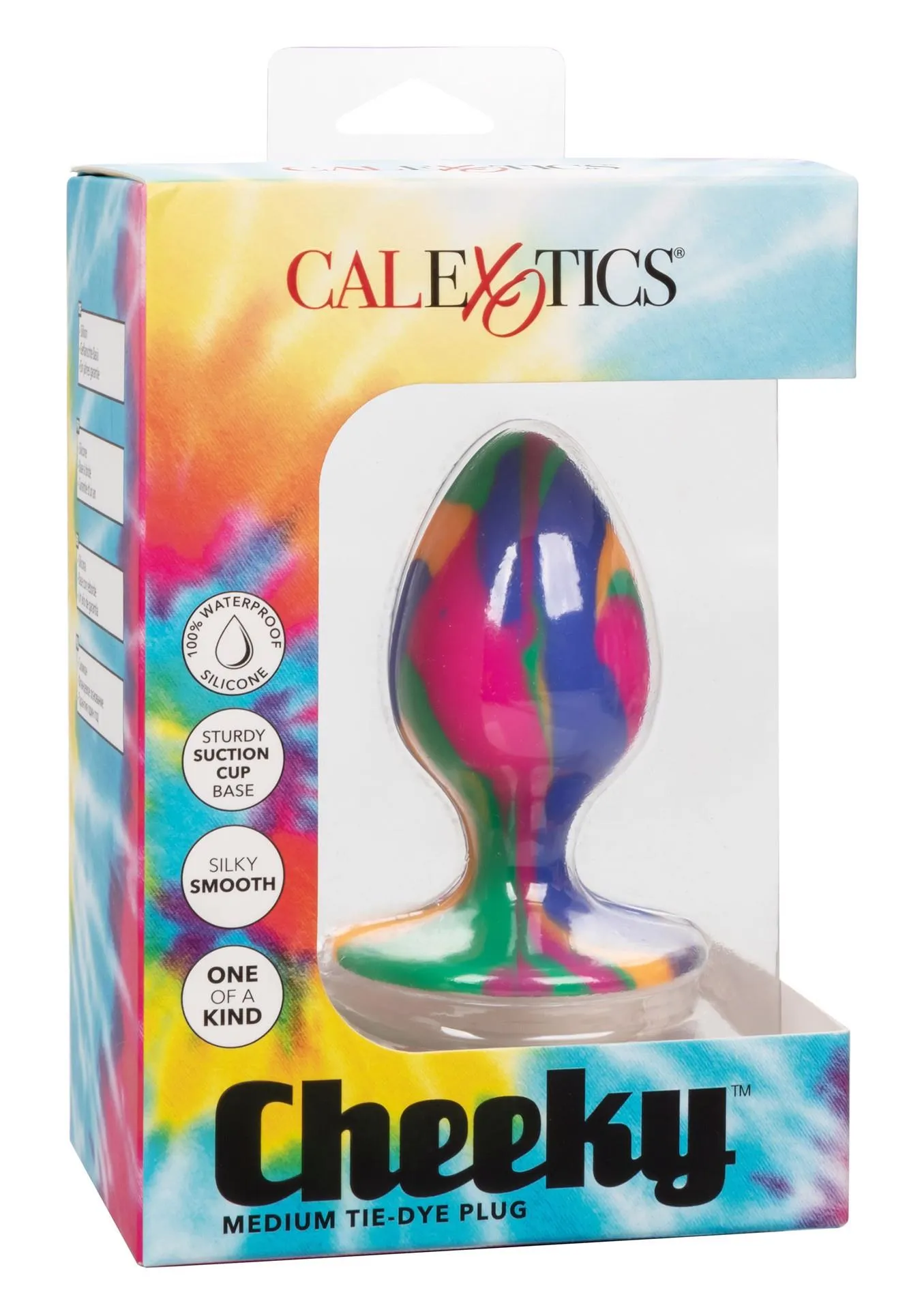 Анальная пробка Calexotics Tie-Dye Plug Medium, 7.5 см (мульти)