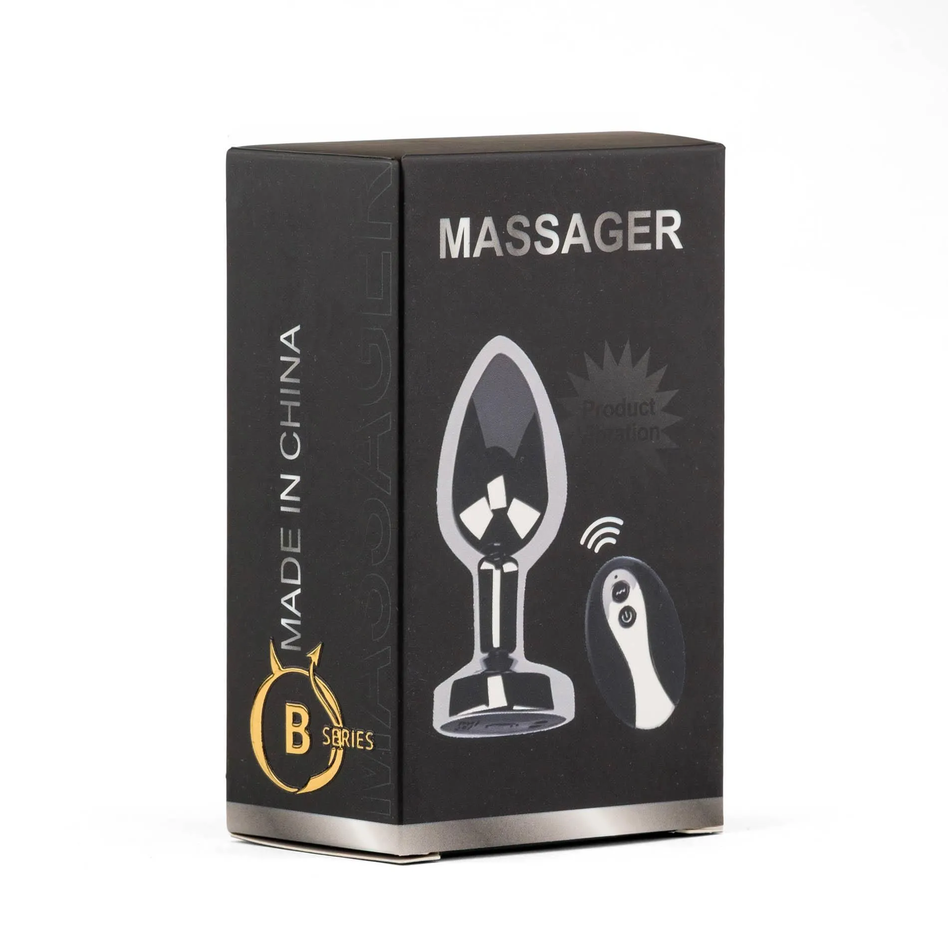 B - Series HeavyFun Metal Butt Plug L - Korek analny, Srebro, 8.9 cm