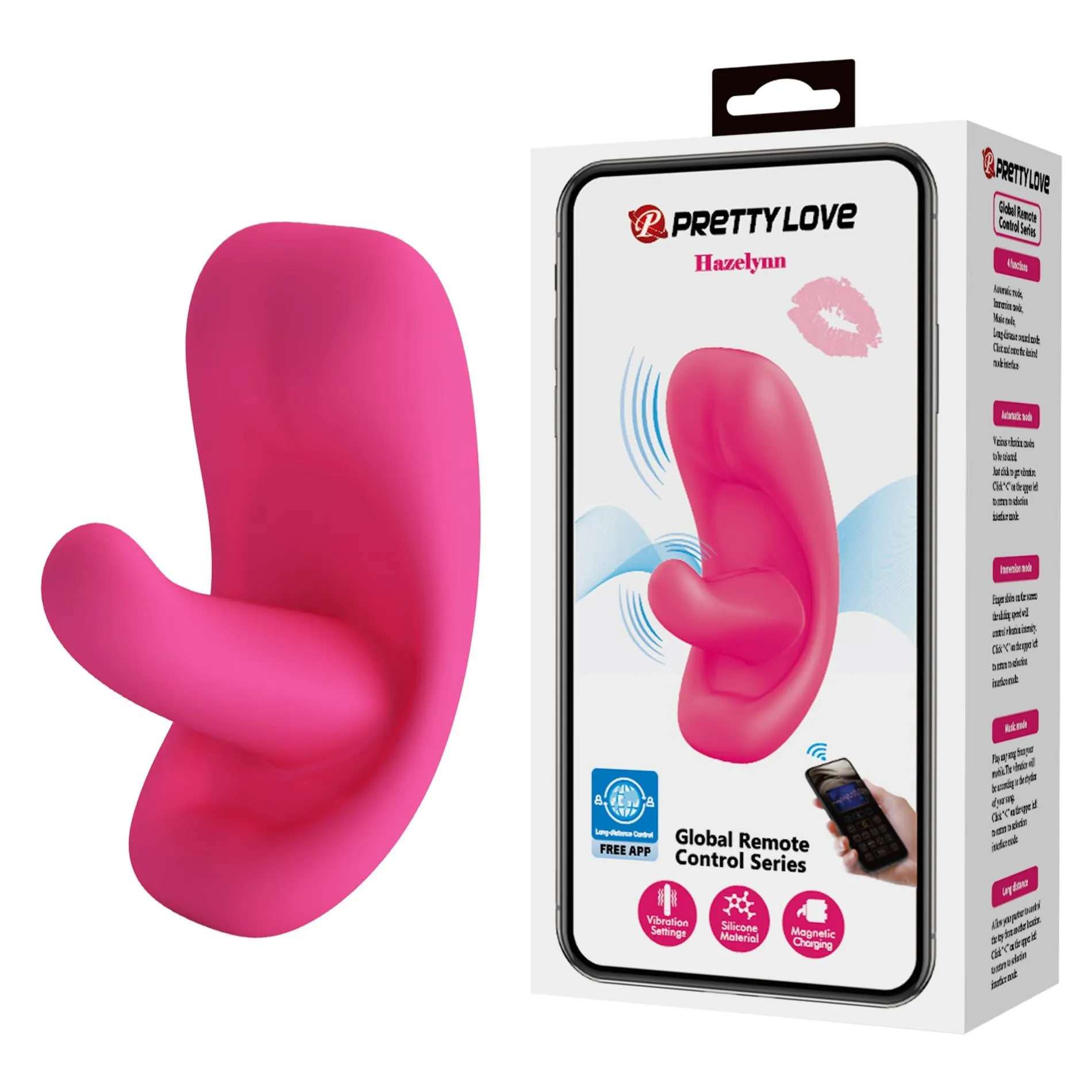 Вібратор Pretty Love Hazelynn App, 11 см (рожевий)