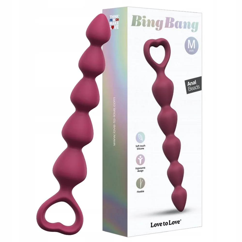Анальний ланцюжок Love To Love Bing Bang M Plum Star, 18,5 см (бордовий)