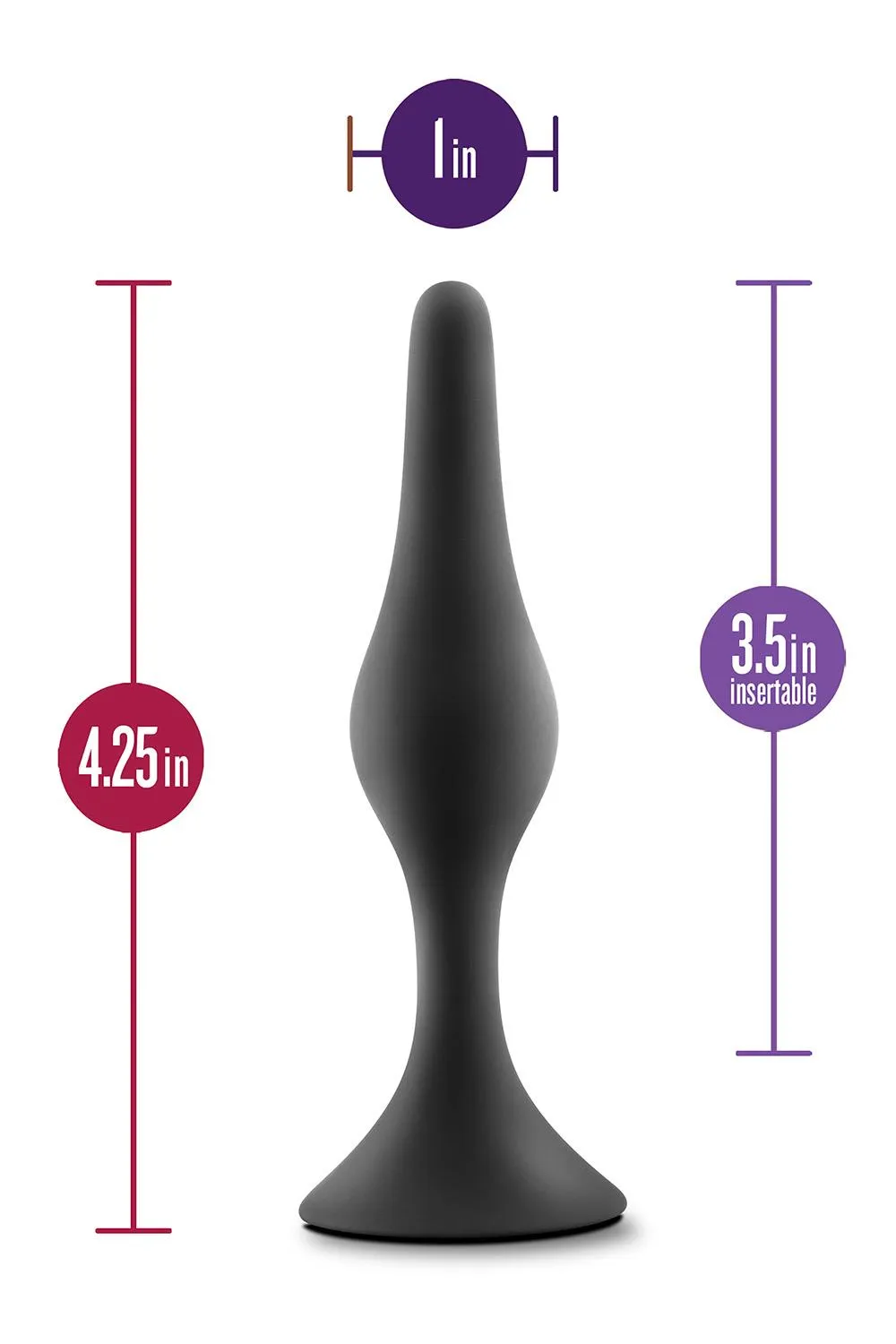 Анальная пробка Anal Adventures Platinum Beginner Plug Medium, 10.8 см (черный)
