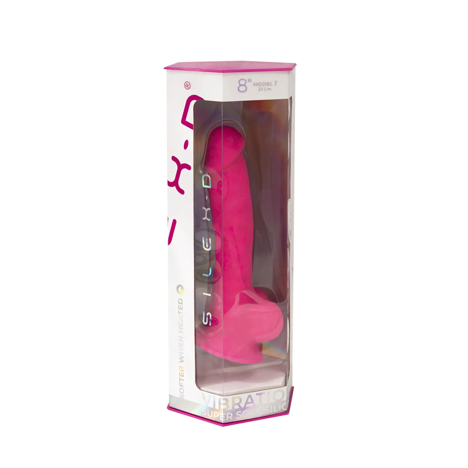 Вібратор Silexd Dildo Model 1 Size 8" LRS, 20 см (рожевий)