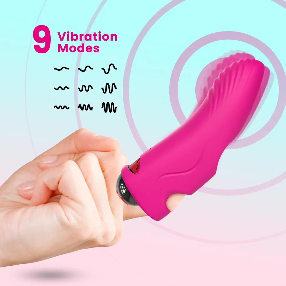 B - Series Joy Aurora - Wibrator na palec, Różowy, 11.8 cm
