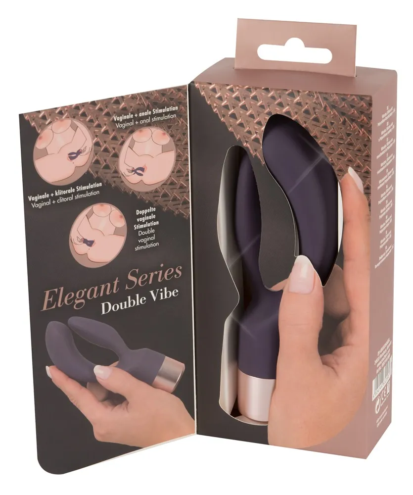 Вибратор-кролик Elegant Series Double Vibe, 16 см (фиолетовый)