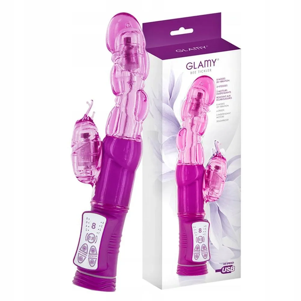 Вибратор-кролик Glamy Bee Tickler Pink, 23,2 см (розовый)