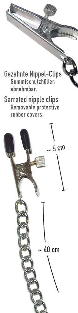 Затискачі для сосків на ланцюжку Busenkette gr.Abgreifklamm, 45 см (сріблястий)