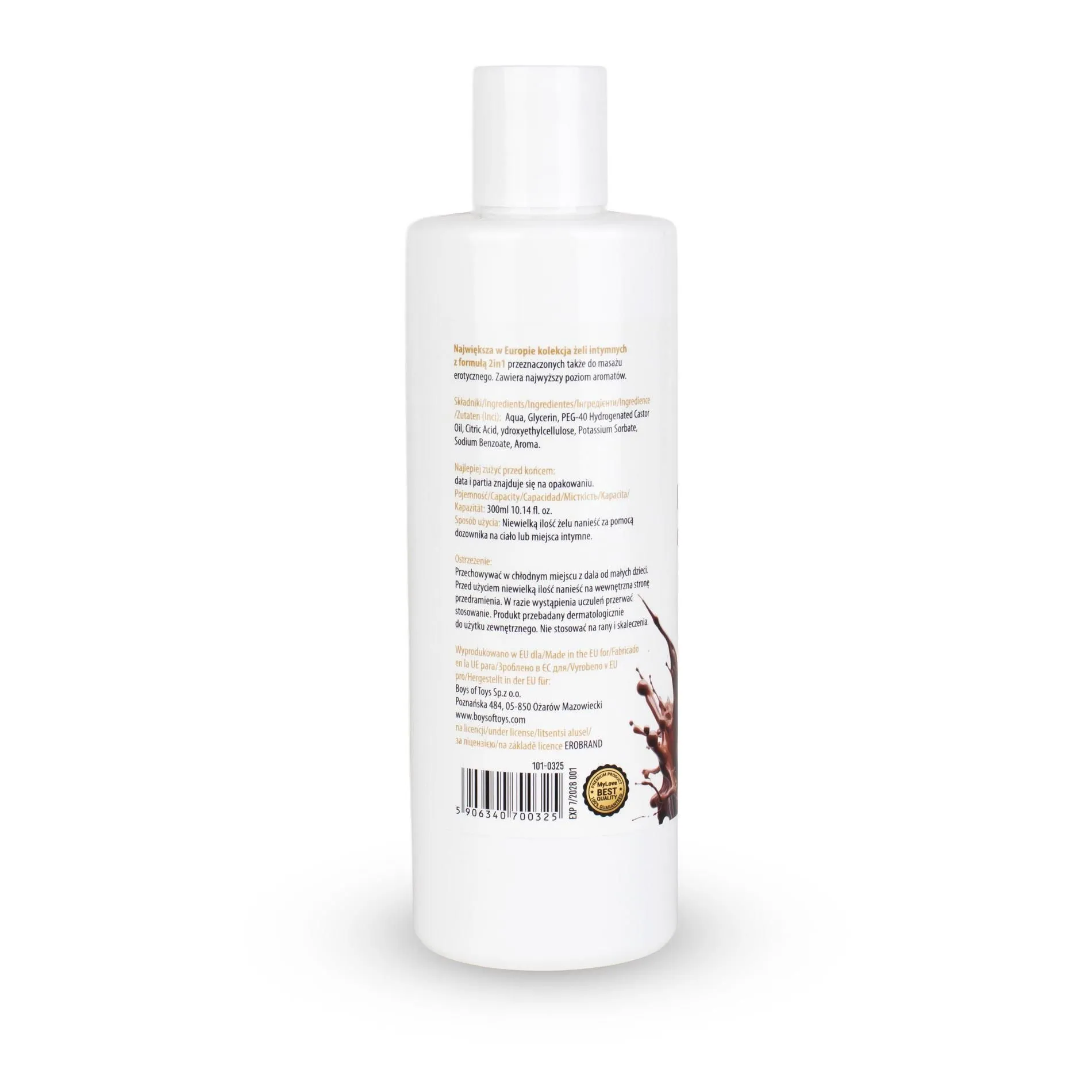 MyLove Aroma Series Intim&Massage 2in1 Chocolate - Lubrykant, Czekolada, 300 ml