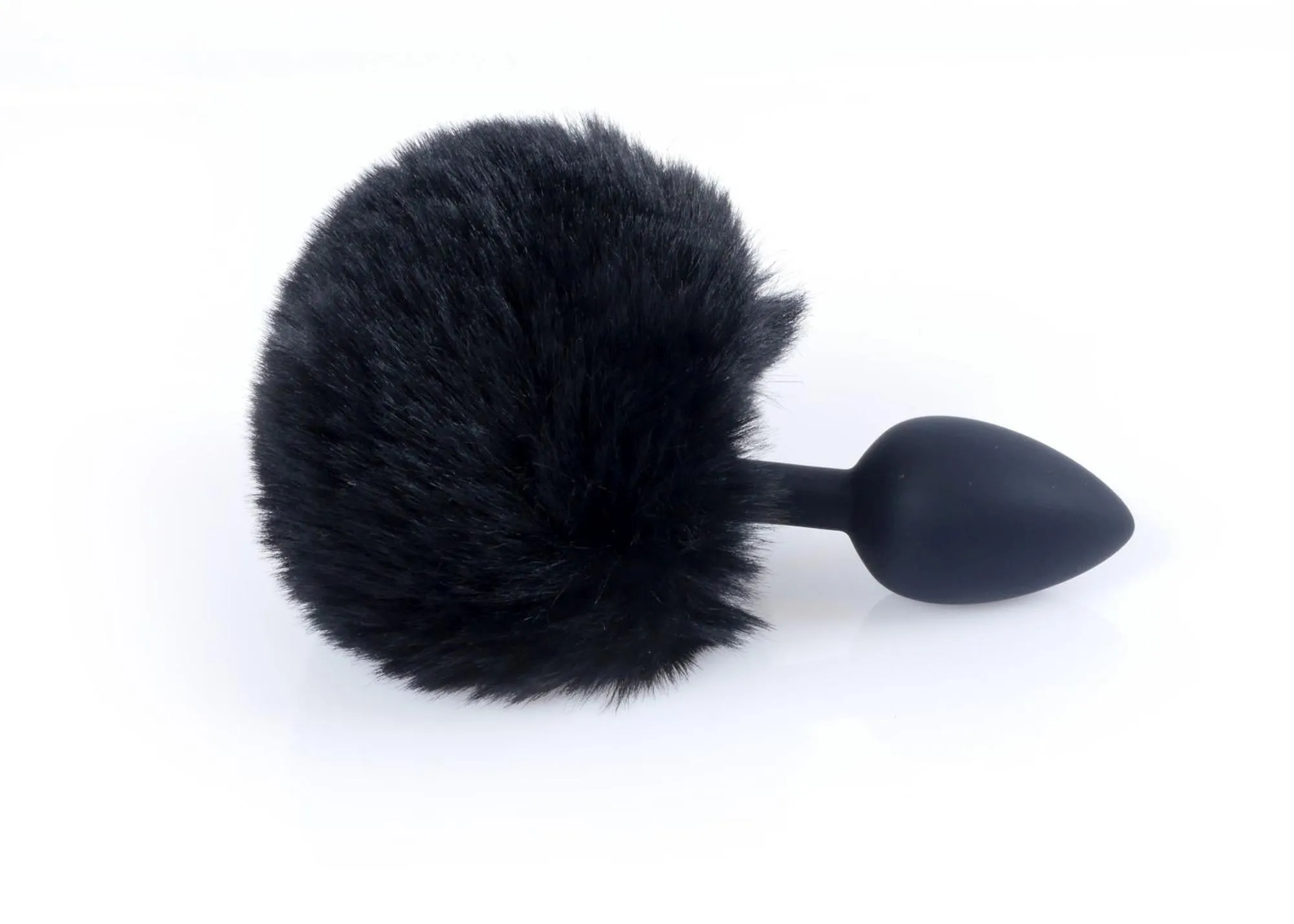 Анальная пробка Boss Jewellery Silicon Bunny Tail, 6,5 см (черный)