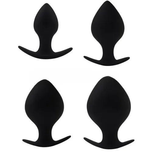 Набор секс-игрушек Black Mont Renegade Spade Plug Kit, 4 шт (черный)