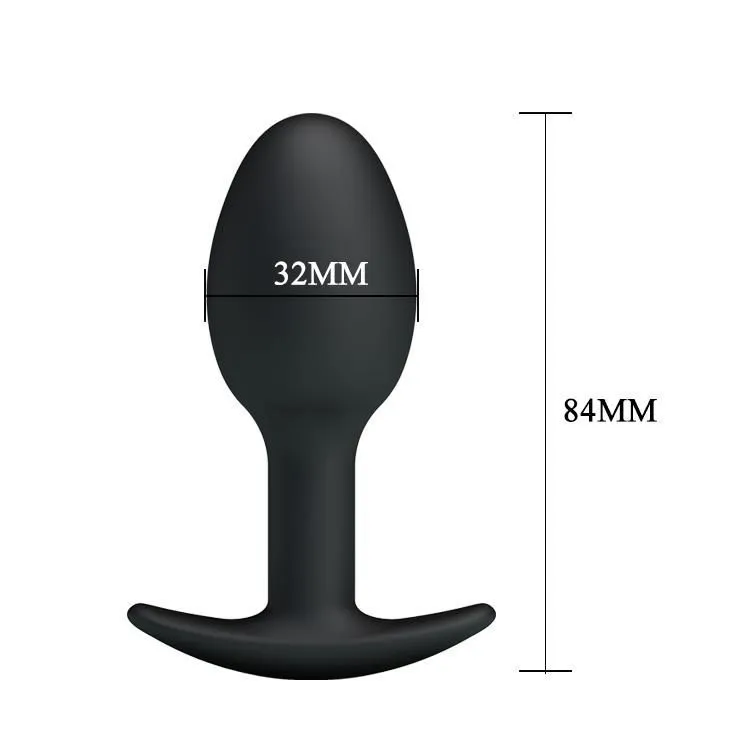 Анальна пробка Pretty Love Silicone Anal Plug, 8.4 см (чорний)