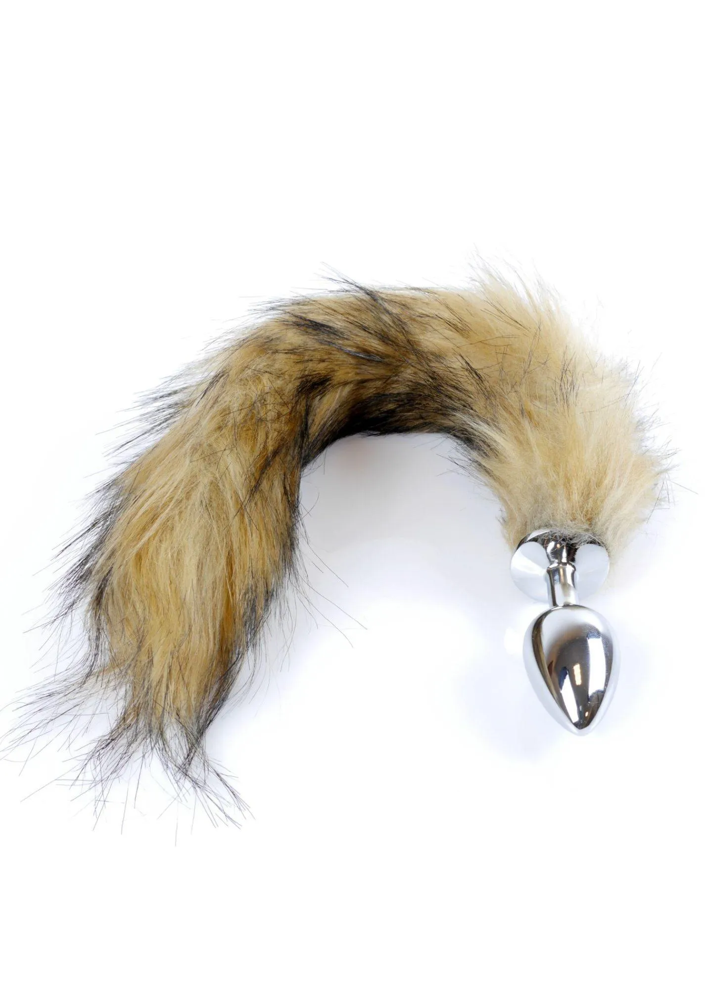 B - Series HeavyFun Fox Tail Brown XL - Korek analny z ogonkiem, Srebro, 6, 5 cm