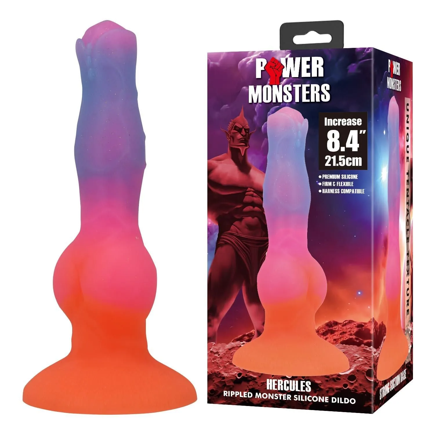 Фалоімітатор Power Monsters Hercules, 21.5 см (мульті)