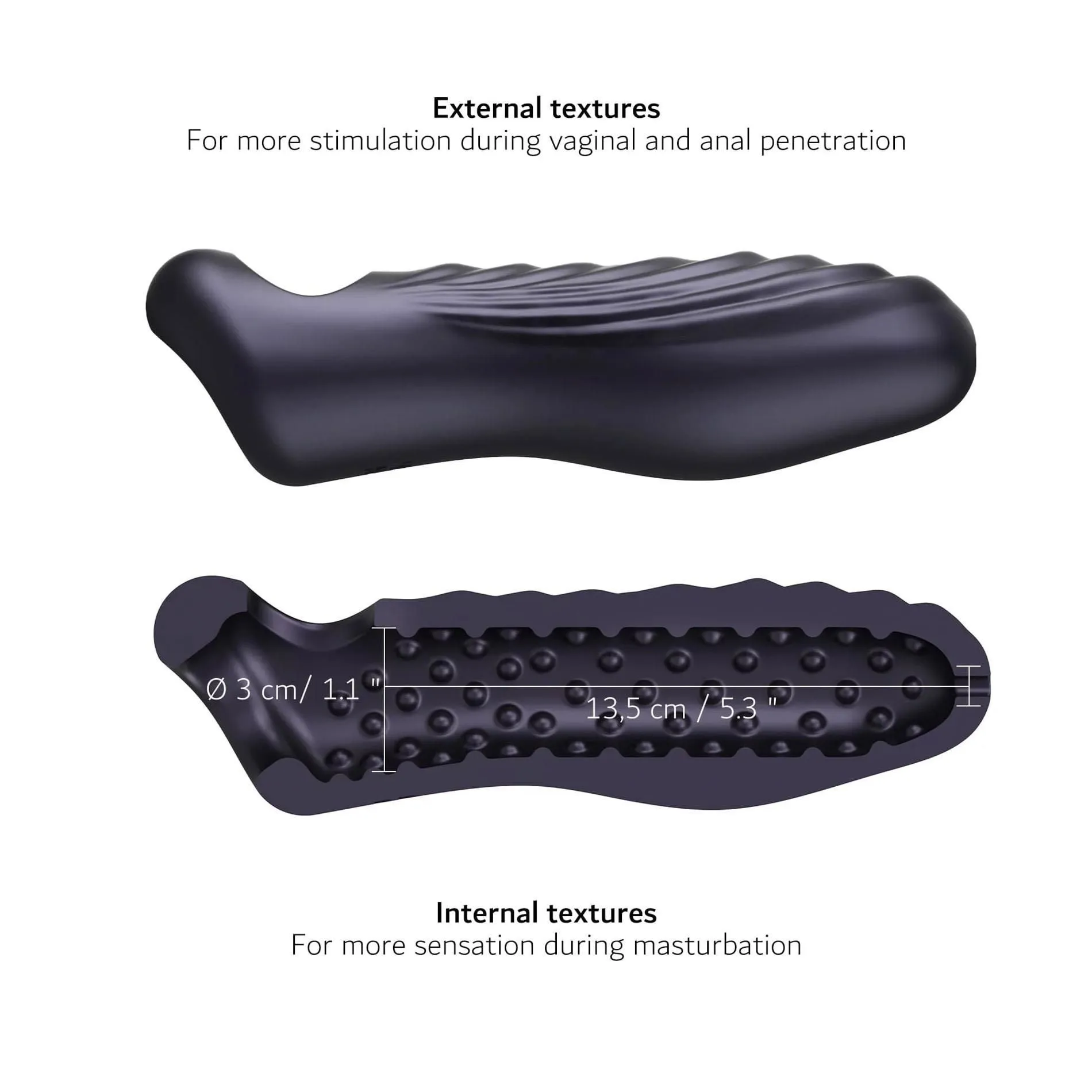 Dorcel Ryzer Max - Nakładka na penisa, Śliwka, 18.2 cm