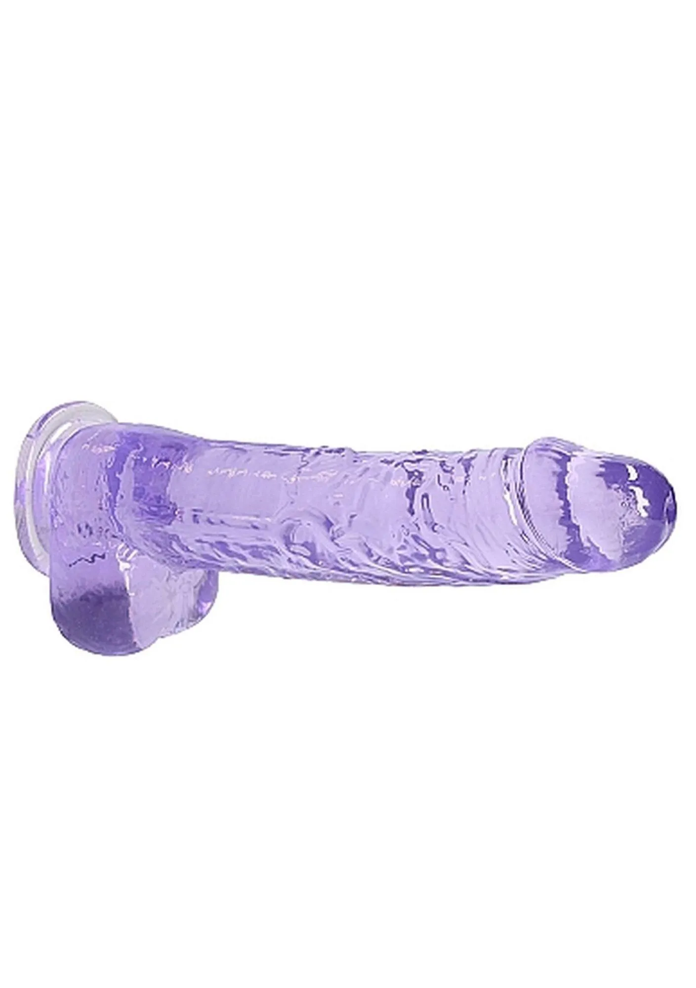 RealRock Crystal Clear 9" - Dildo, Fioletowy, 25 cm