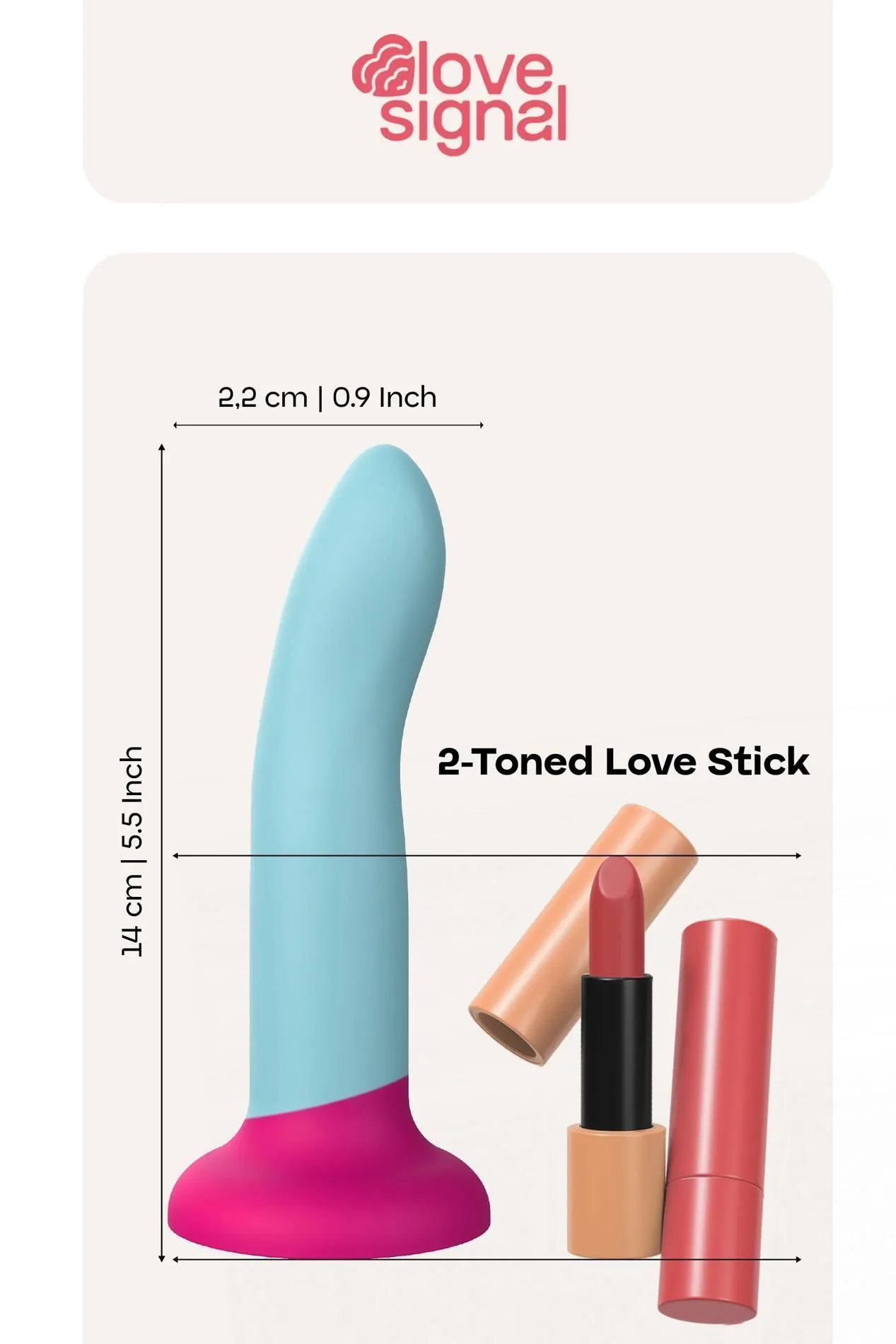 Фаллоимитатор Dream Toys 2-Toned Love Stick Small, 14 см (бирюзовый)
