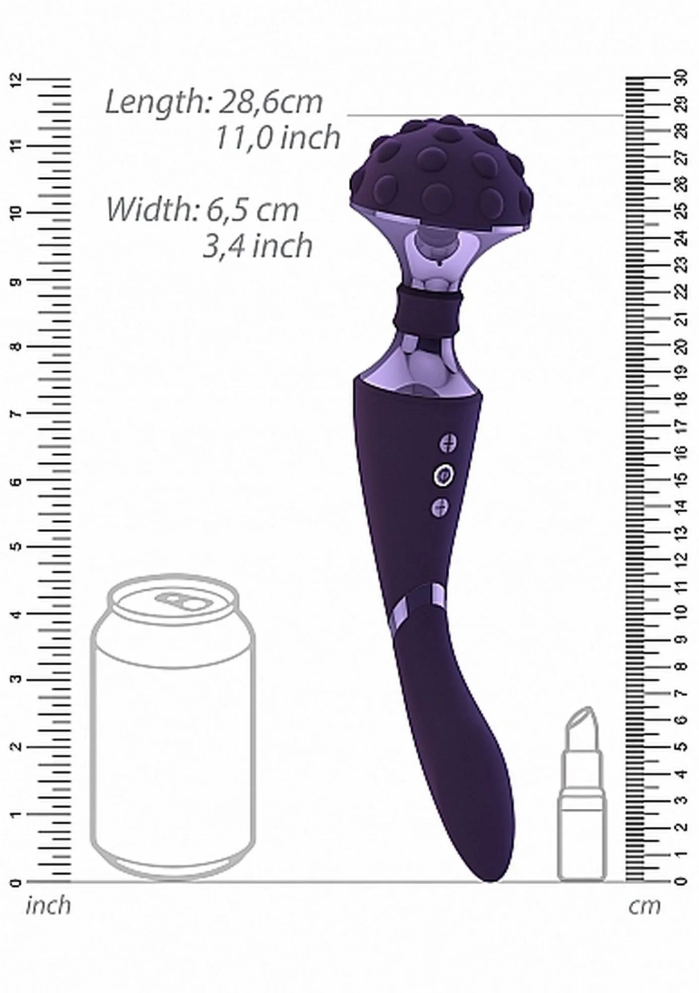 Vive Shiatsu Bendable Massager Wand - Wibromasażer, Fioletowy, 28.6 cm