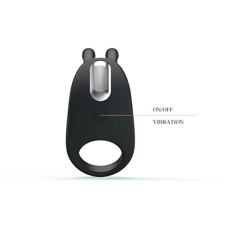Ерекційне кільце Pretty Love Rabbit Vibrator, 7,5 см (чорний)