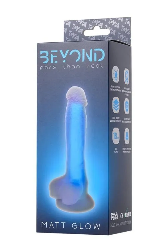 Фаллоимитатор Beyond BY Toyfa Matt Glow Blue, 18 см (синий)