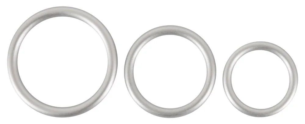 Набор эрекционных колец Metallic Cock Ring Set, 3 шт (серебристый)