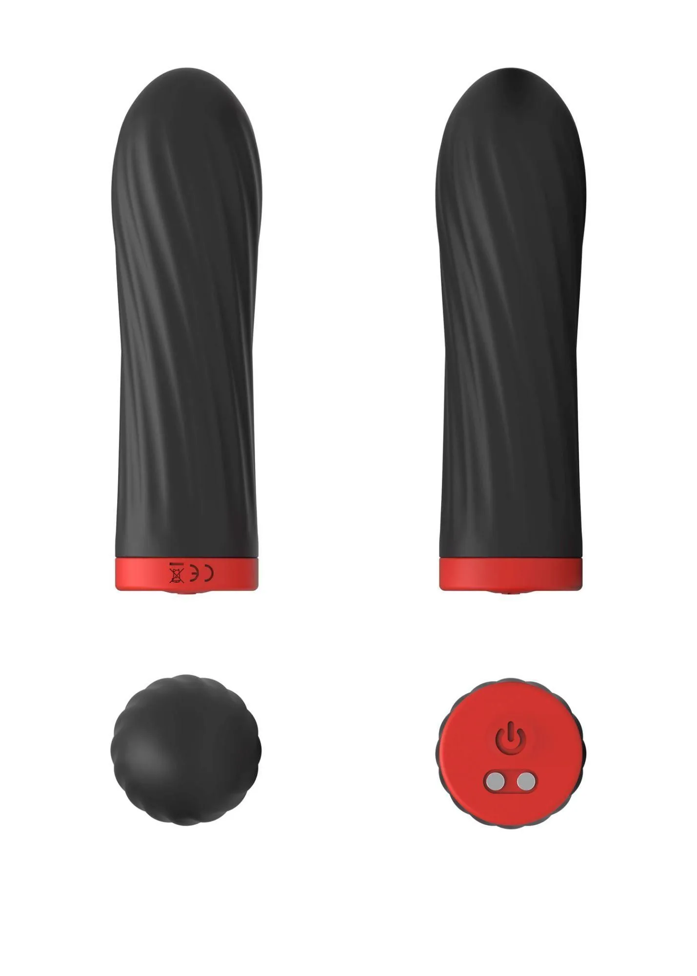 B - Series Magic Rechargeable Silicone Touch - Wibrator, Czarny, 8.5 cm