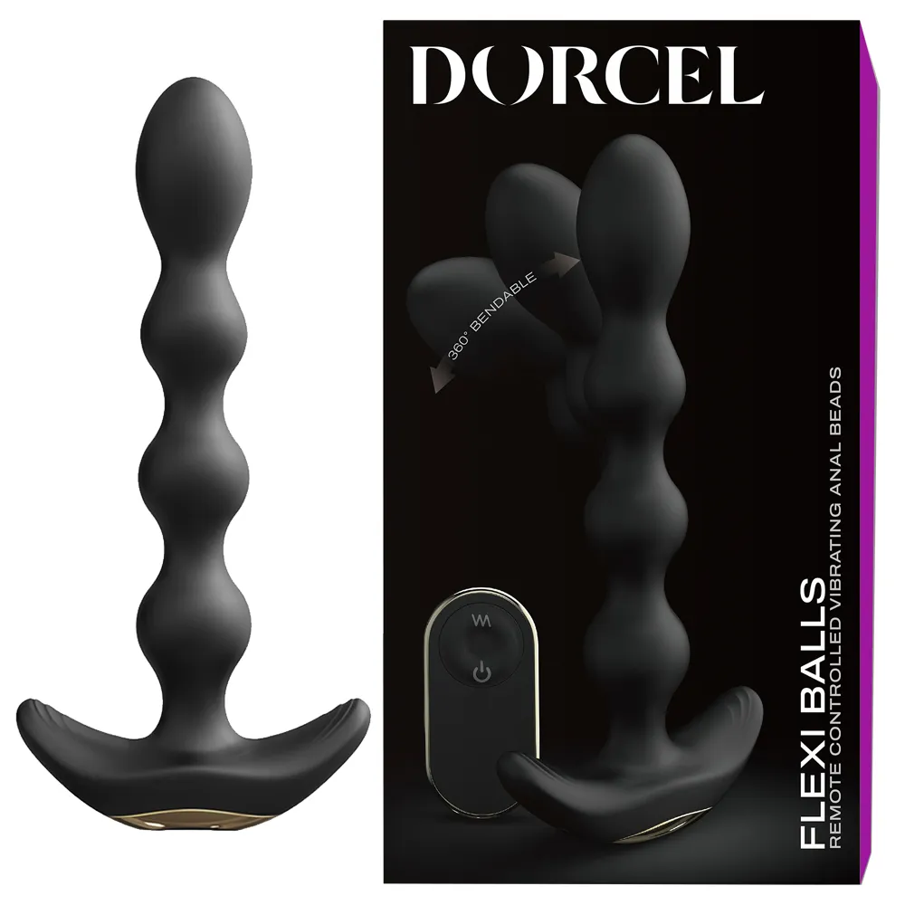 Анальная пробка Dorcel Flexi Balls, 18,2 см (чёрный)
