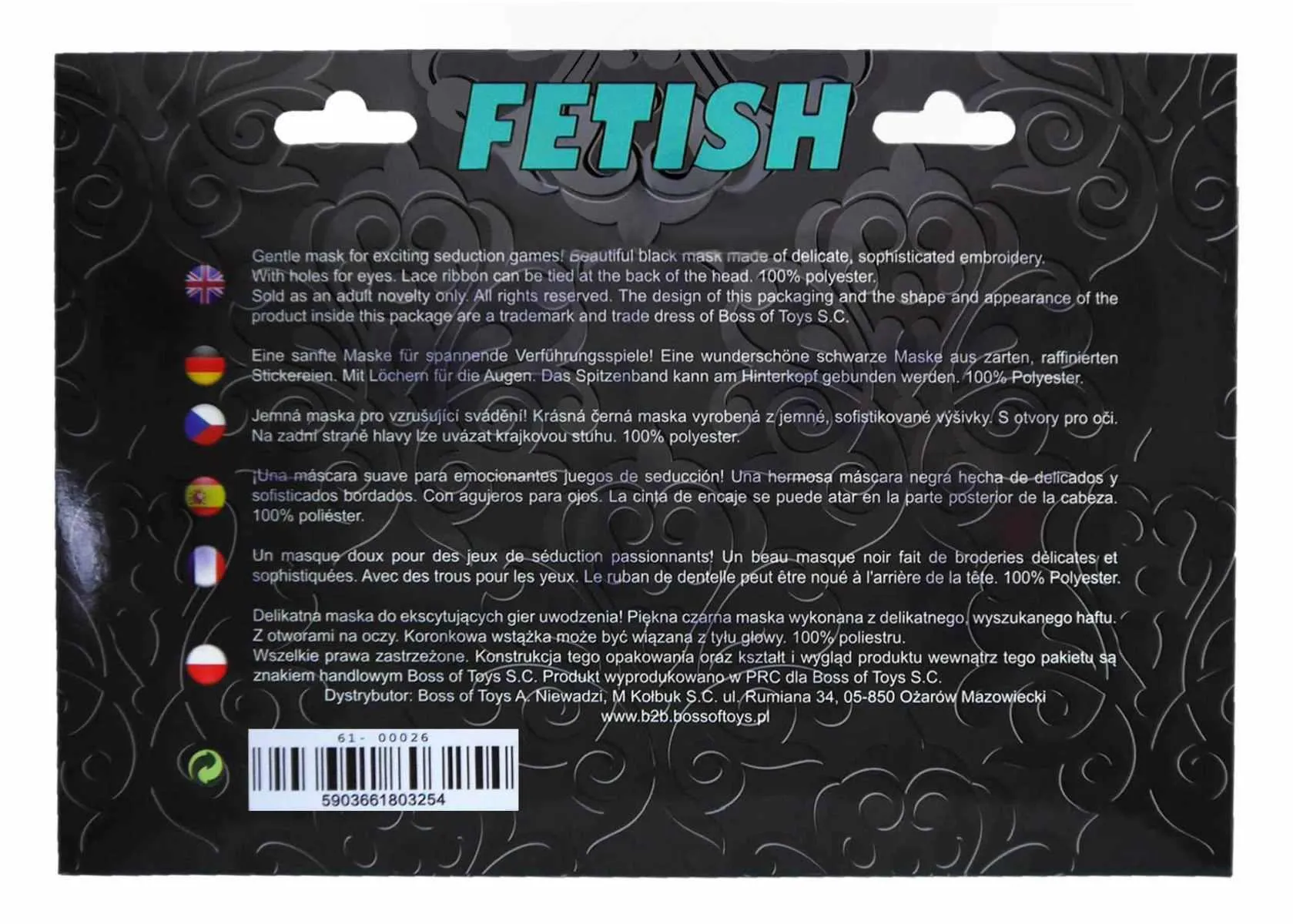 Fetish B - Series Love Mask Red - Maska, Czerwony