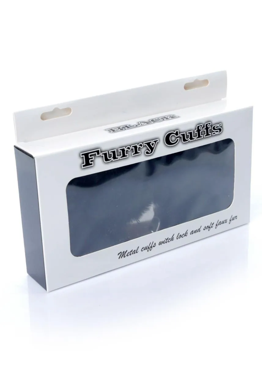 Fetish B - Series Furry Cuffs - Kajdanki, Czarny, 7.5 cm
