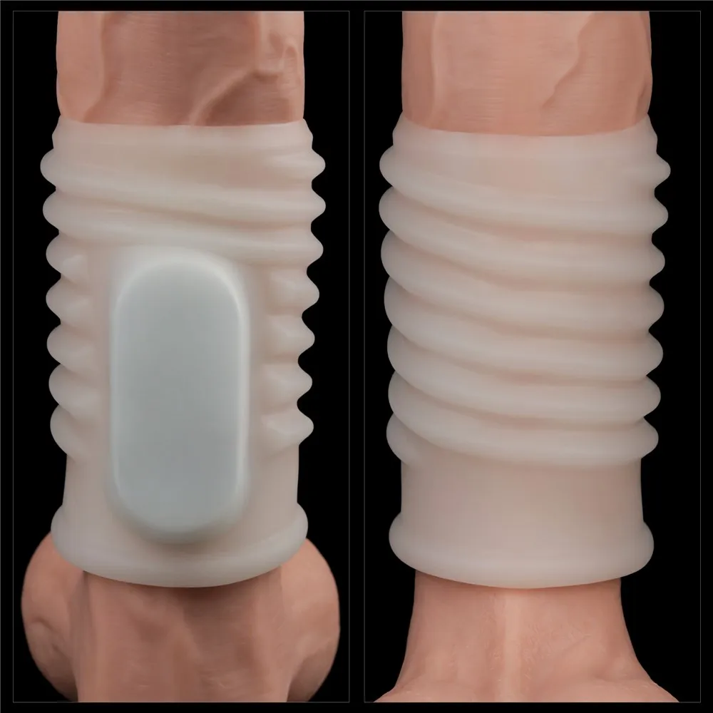 Lovetoy Knights Ring Vibrating Spiral - Nakładka na penisa, Biały, 10 cm