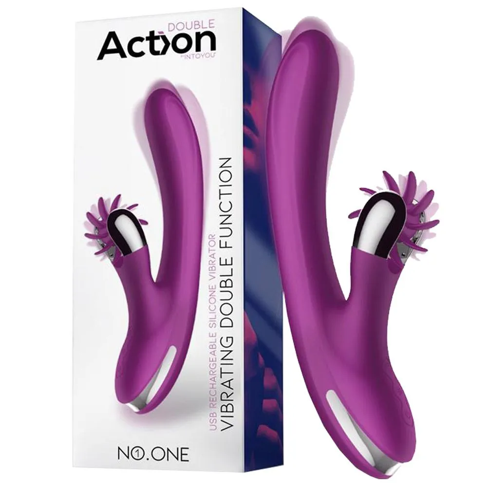 Вибратор-кролик Action No.One Vibrating Double Function 2.0, 24 см (фиолетовый)