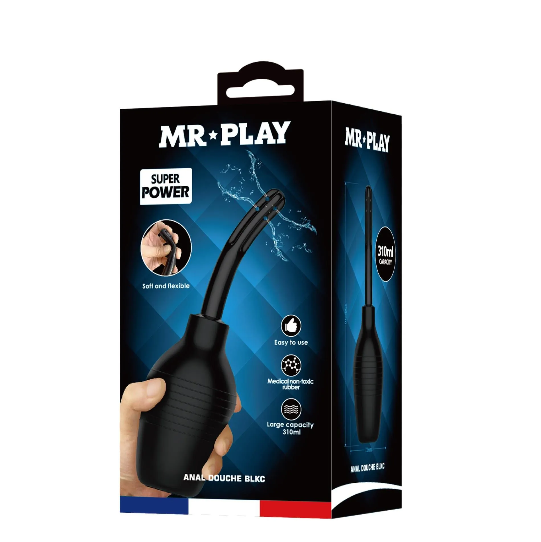 Mr. Play Anal Douche Blkc - Prysznik analny, Czarny, 25.8 cm, 310 ml