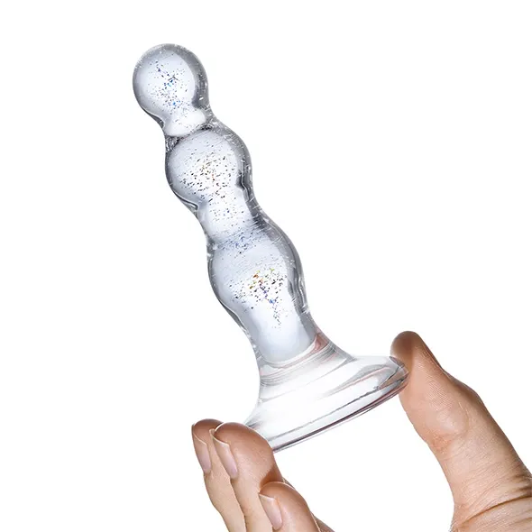 Glas Triple Play - Szklane koraliki analne, Przezroczysty, 10 cm