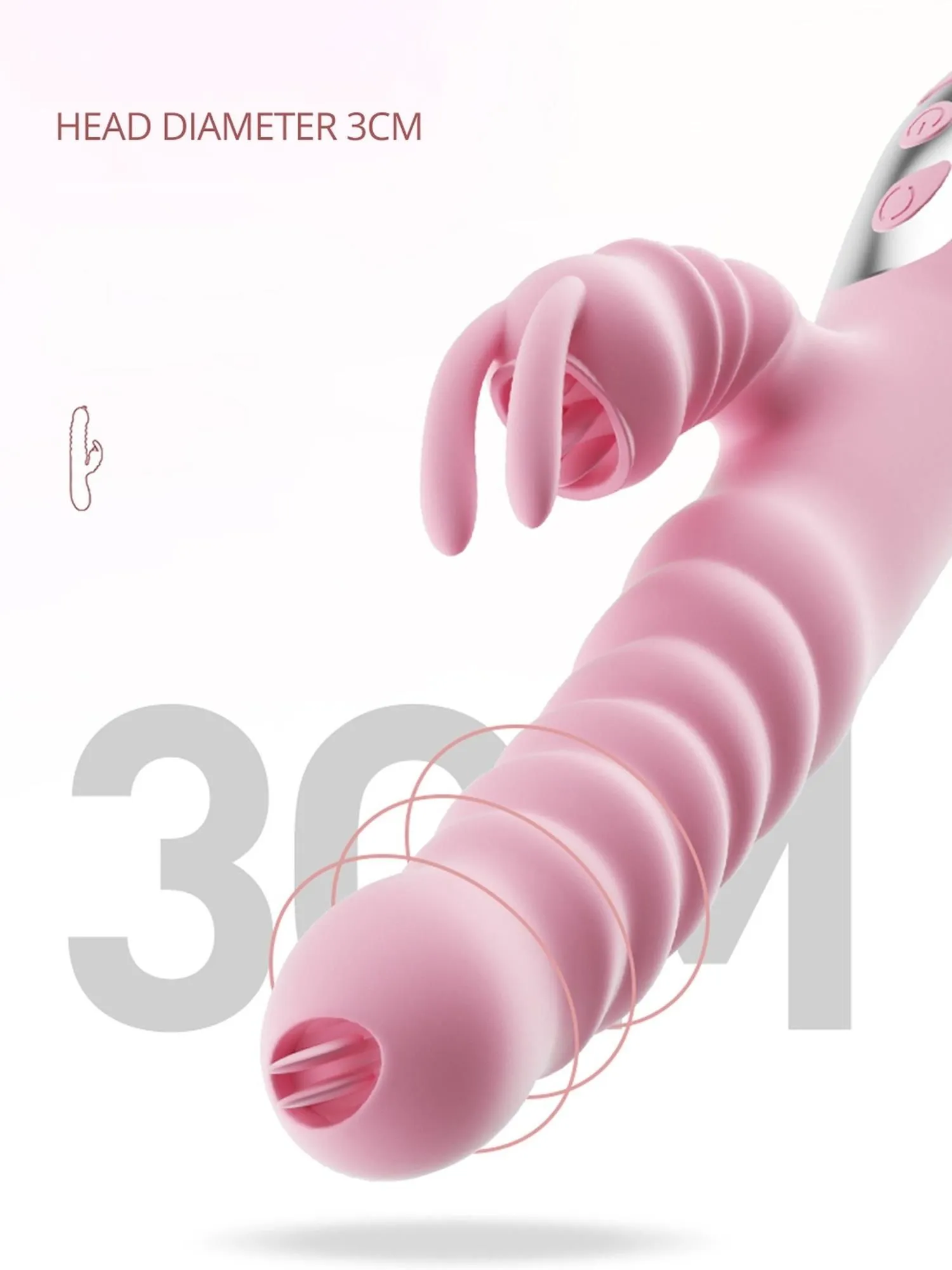 Вібратор-кролик Boss Series Hannah, 25 см (рожевий)