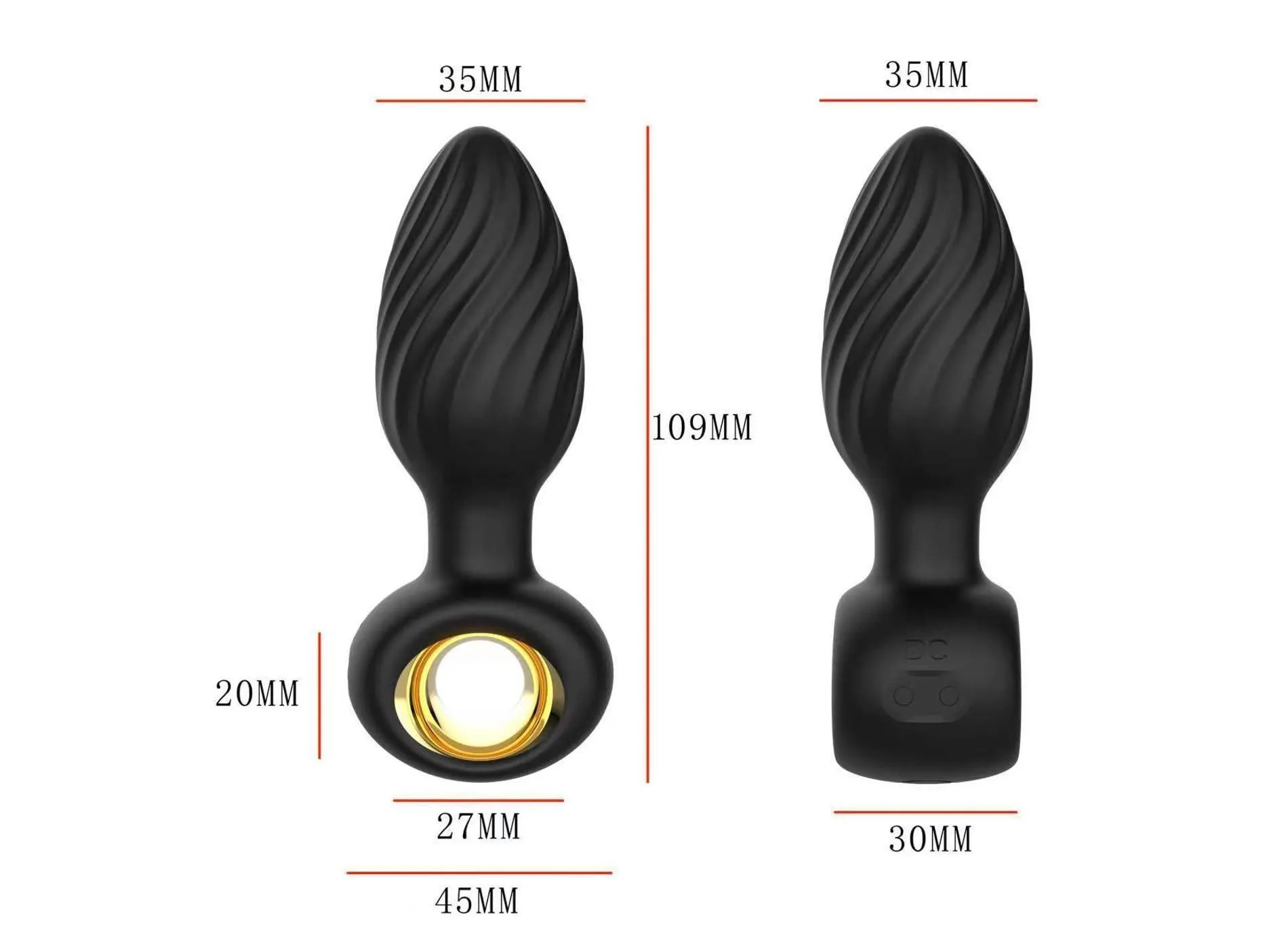 Анальна пробка B - Series Cute Aisi Rotating Plug, 10.9 см (чорний)