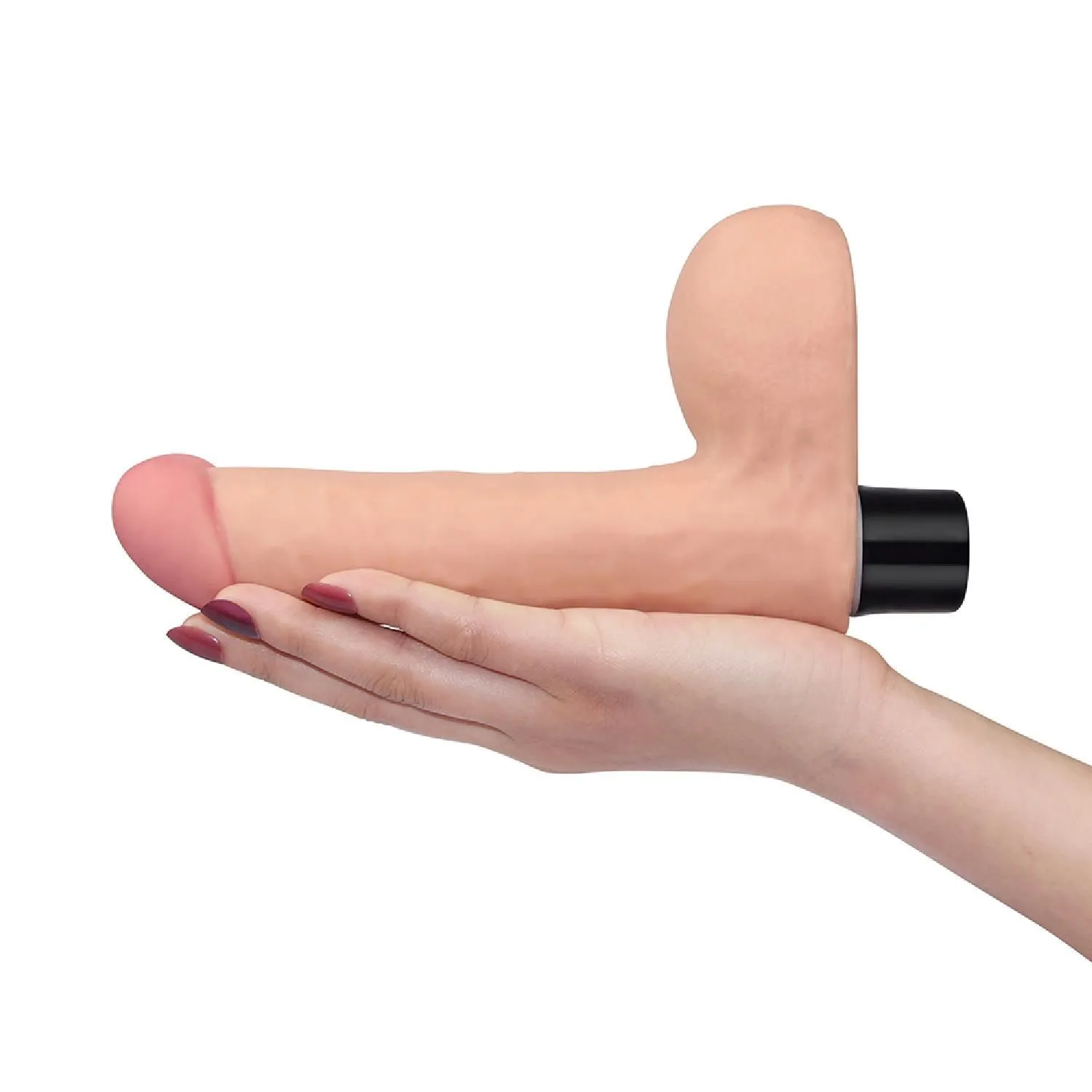 Реалістичний вібратор Real Softee Vibrator With Balls Flesh, 17 см (тілесний)